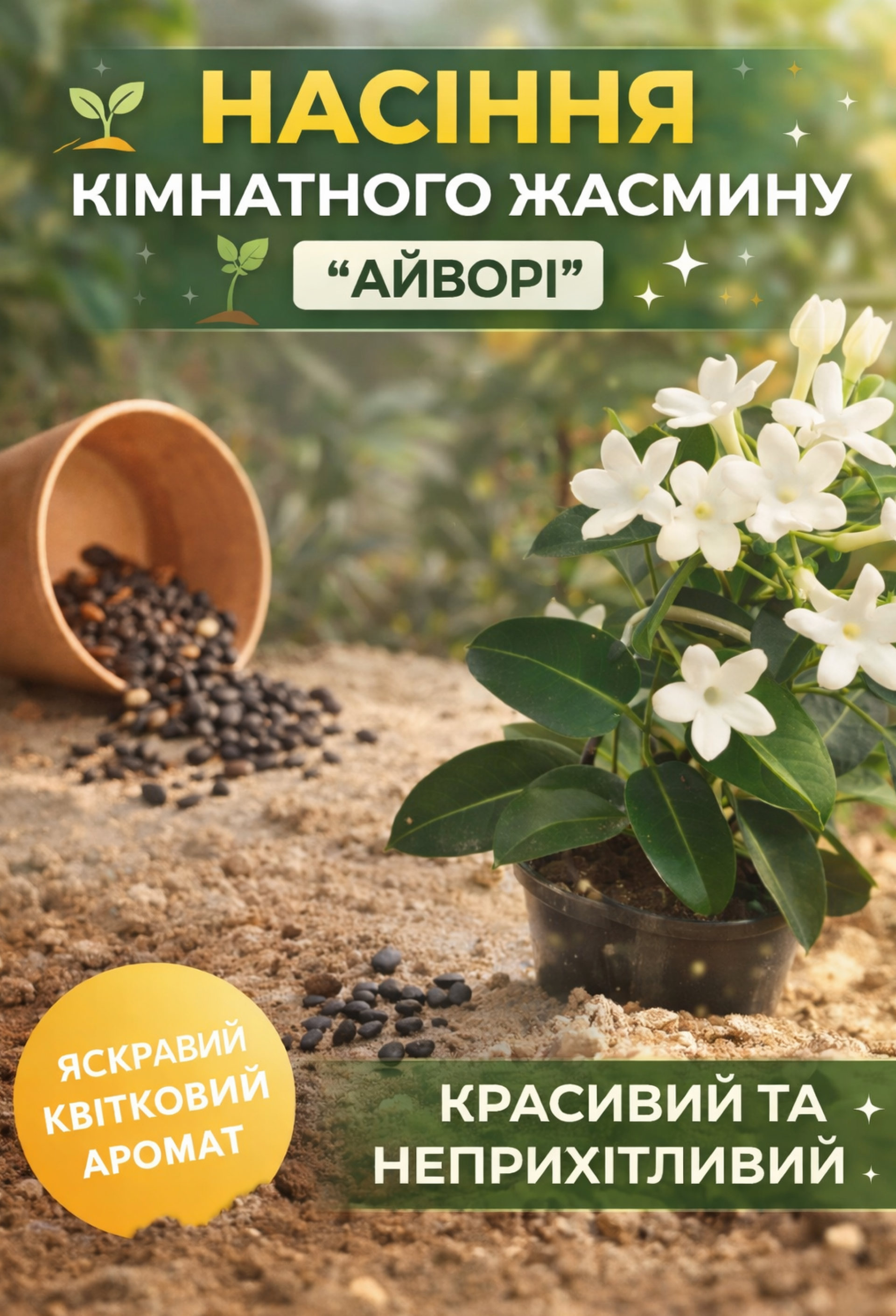 Насіння кімнатного жасмину Айворі